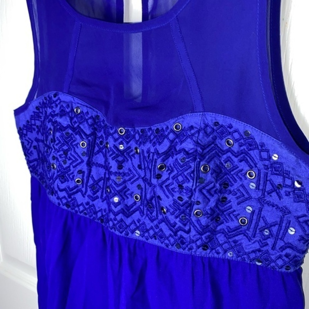 American Eagle Blue Sequin Tank Top, Size Small, Boho AEO - Picture 3 of 9